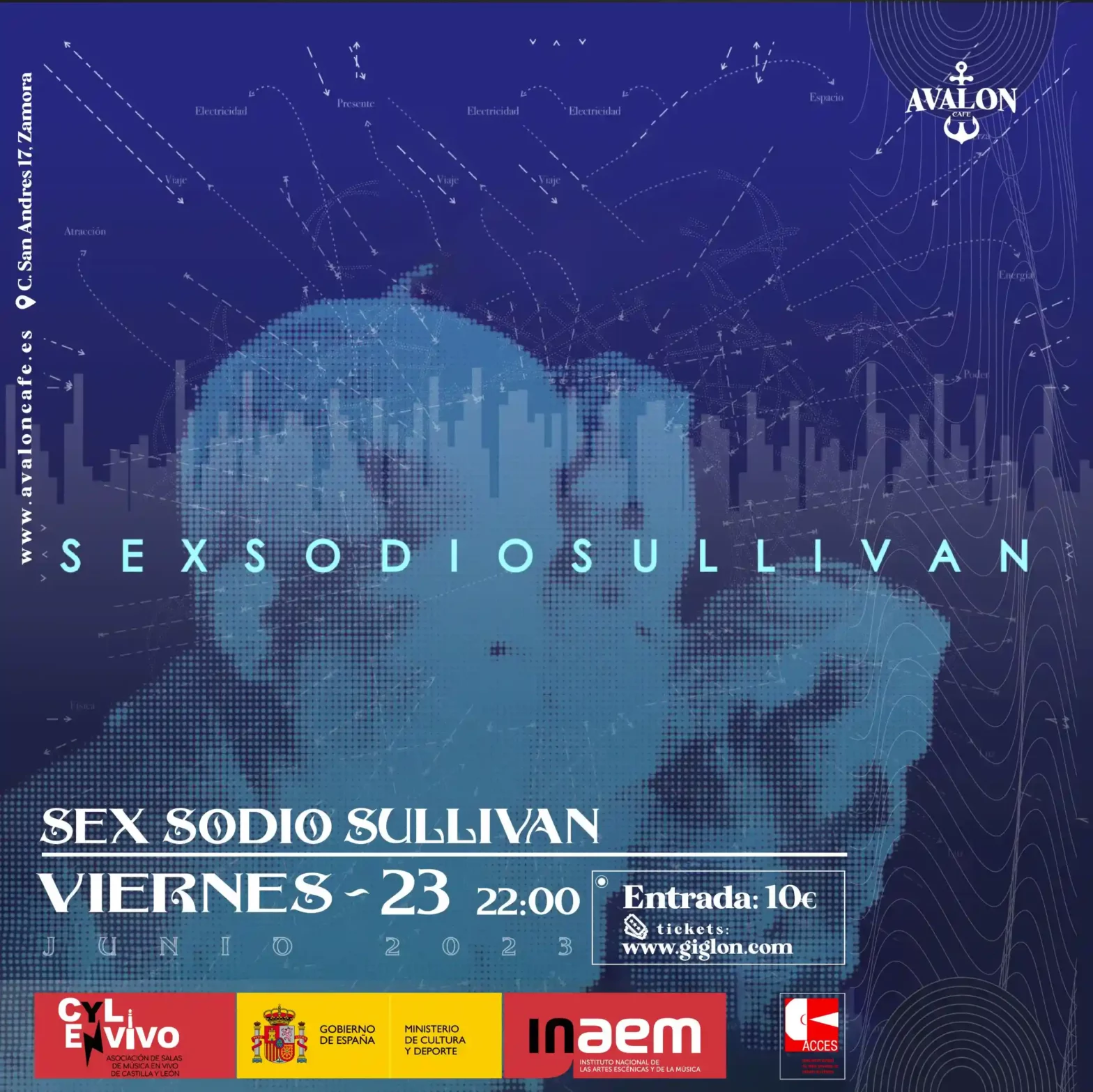 Artista Sex Sodio Sullivan presentacion en el avalon cafe bar